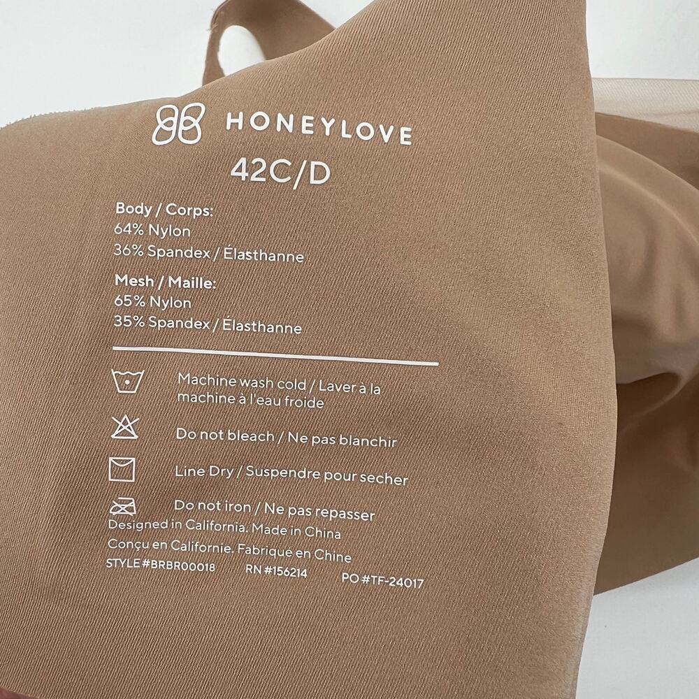 Honeylove CrossOver V-Neck Bra sand nude wireless support comfort size 42 C / D - Picture 7 of 8